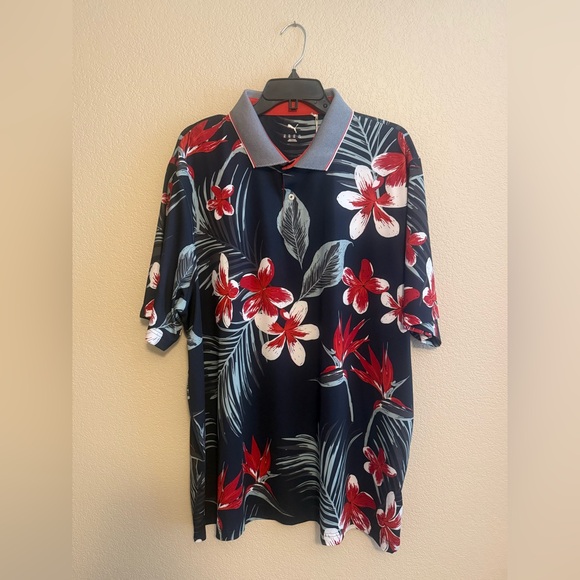 PUMA Men's MATTR Luau Golf Polo Size XXL in Blue/White/Red Floral NWT - Picture 3 of 10